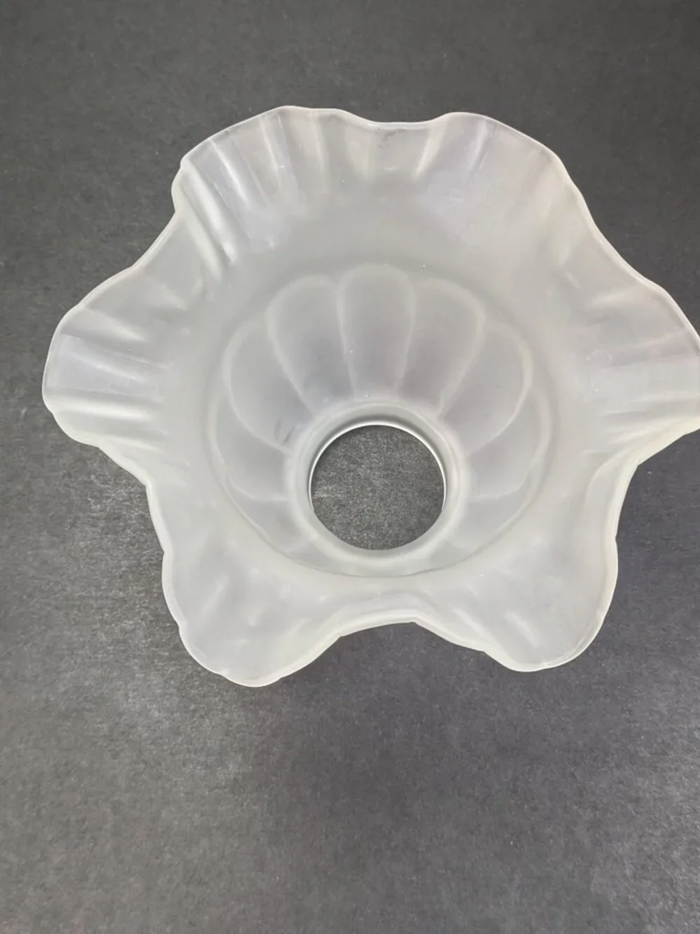 Frosted Glass Tulip Light Shade Replacement Ruffled Fluted Edge DIY craft proj.